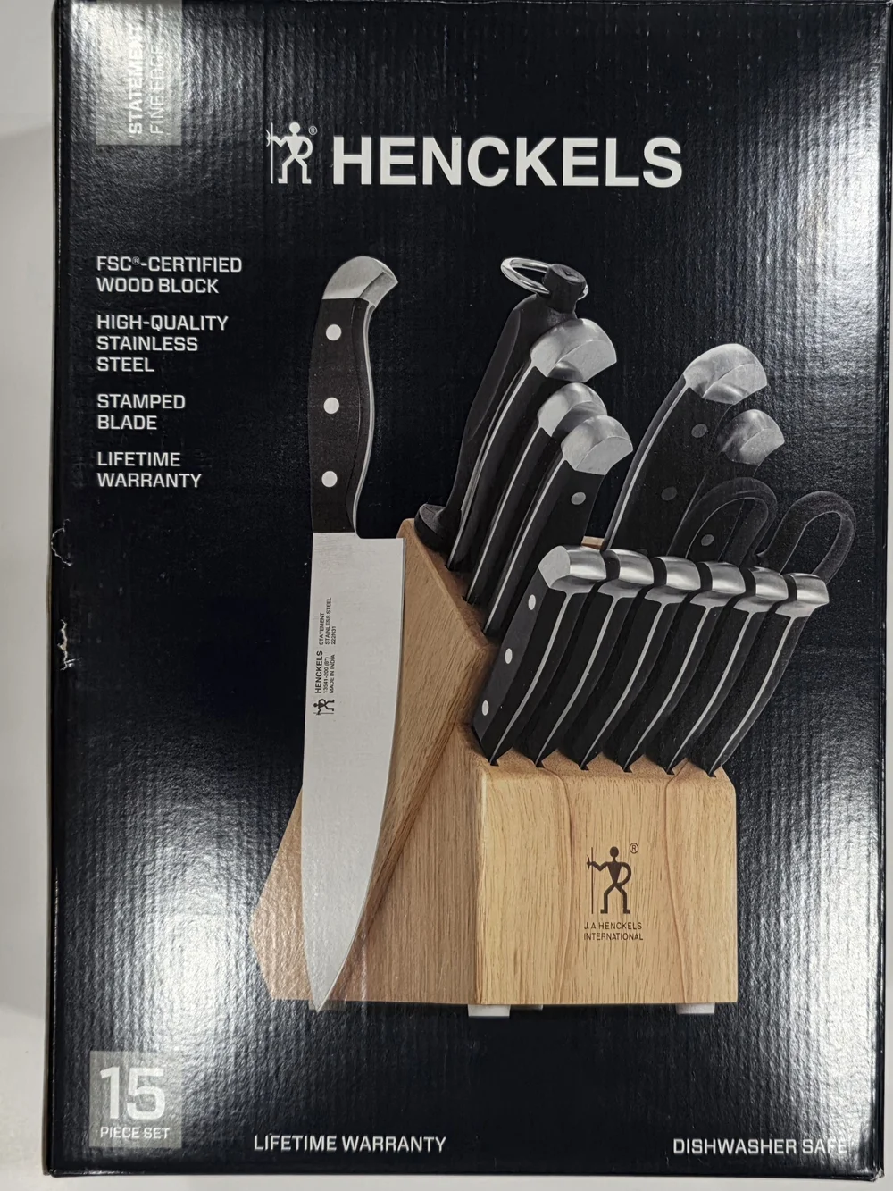 ZWILLING J.A. Henckels Black and Silver 15-Piece Knife Block Set